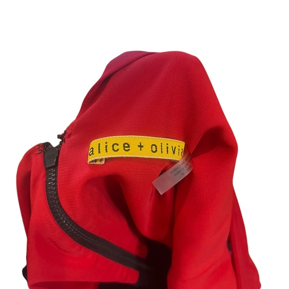 Alice + Olivia Silk/Spandex Sleeveless Combo Dress Red & Black Size 0 - Picture 8 of 10